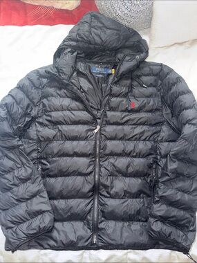 Polo Ralph Lauren The Colden Packable Black Puffer Hooded Jacket